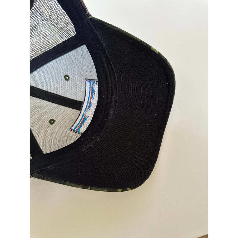 Patagonia Camo Snapback Mesh Camouflage Trucker Hat Logo Cap Green - Picture 7 of 8